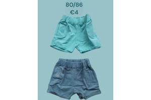 2x Little love meisjes korte broek 12-18 mnd / 80/86