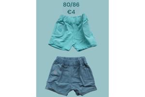 2x Little love meisjes korte broek 12-18 mnd / 80/86