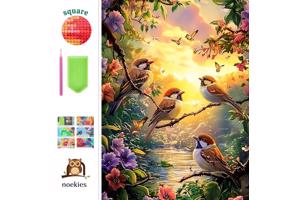 nr 24 Diamond Painting vogels 50x40cm (vierkant)