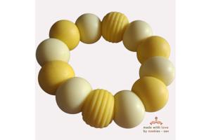 Noekies Handgemaakte Bijtring geel - Nieuw!