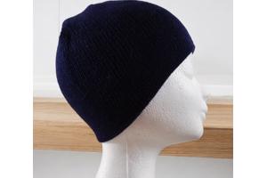 Effen kinder winter muts blauw one size