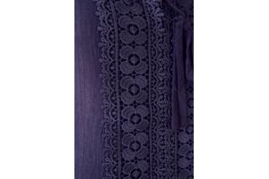 Blouse driekwart mouw, donkerblauw, maat S, M en L    Nieuw