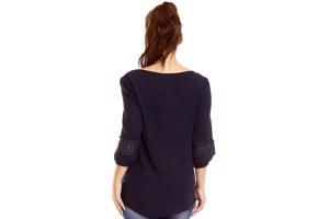 Blouse driekwart mouw, donkerblauw, maat S, M en L    Nieuw