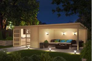 Blokhut met overkapping Olenka 710x330 Onbehandeld vuren