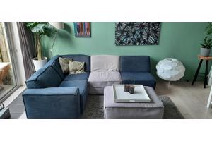 Modulaire hoekbank in grijs / blauw