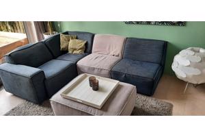 Modulaire hoekbank in grijs / blauw