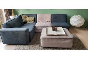 Modulaire hoekbank in grijs / blauw