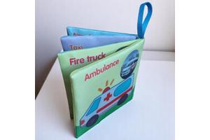 Educatief stoffen knisper babyboekje transport