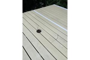 Witte tuintafel 2m x 1 m aluminium met roomwit blad