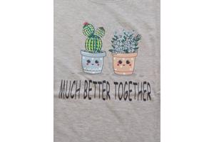 Glo-Story- t-shirt grijs much better together M