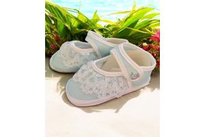 Junior Joy Babyschoenen Newborn Kant Meisjes Lichtblauw/wit