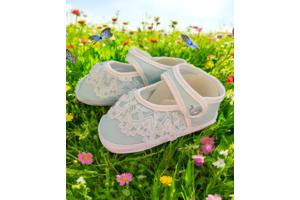 Junior Joy Babyschoenen Newborn Kant Meisjes Lichtblauw/wit