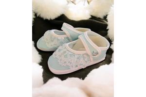 Junior Joy Babyschoenen Newborn Kant Meisjes Lichtblauw/wit