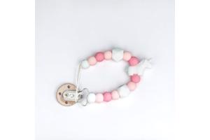 Speenkoord Unicorn wit roze