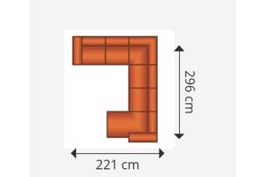 Zwarte u bank, voor 5a6 personen