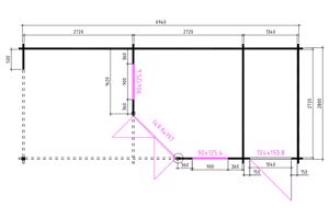 Tuinhuis-Blokhut 4355 Z Plus: 714 x 300 x 272 (h) cm