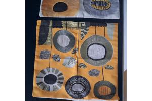 Set van 4 kussenhoezen mosterdgeel groen 40x40cm