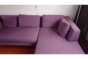 Leuke paarse bank met chaise longue, 2.54 breed