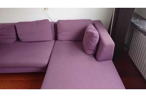 Leuke paarse bank met chaise longue, 2.54 breed