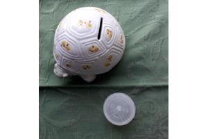 Spaarpot schildpad  ontzettend leuk gedecoreerd van keramiek