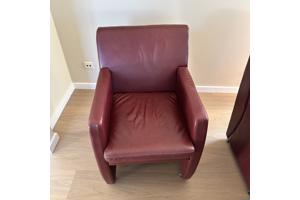 6 leren eetkamerstoelen