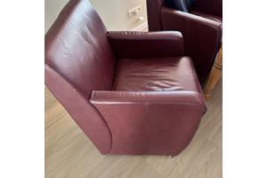 6 leren eetkamerstoelen