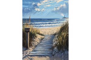 50x40cm Diamond painting strand (vierkant) nr 27