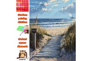50x40cm Diamond painting strand (vierkant) nr 27