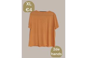 Shein oranje t-shirt kruisband XL