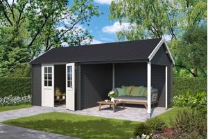 Blokhut met overkapping Fraya 575x275 Onbehandeld vuren
