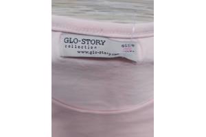 Glo-Story t-shirt flamingo open schouders roze 152