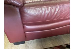 rood leren 3 zits bank