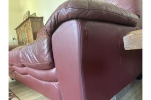 rood leren 3 zits bank