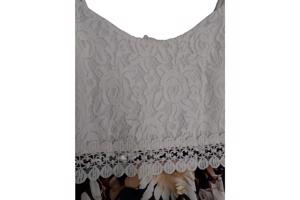 Jurkje zwart met wit kant L 40/42