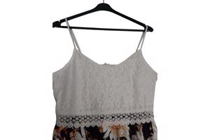 Jurkje zwart met wit kant L 40/42