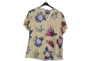 Metrofive bloemen shirt vhals geel XXL