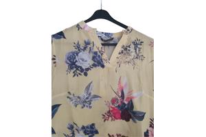 Metrofive bloemen shirt vhals geel XXL