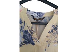 Metrofive bloemen shirt vhals geel XXL