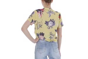 Metrofive bloemen shirt vhals geel XXL