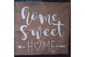 Set van 4 kussenhoezen bruin home sweet home 45x45cm