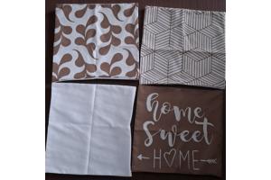 Set van 4 kussenhoezen bruin home sweet home 45x45cm