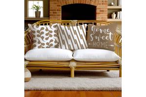 Set van 4 kussenhoezen bruin home sweet home 45x45cm