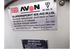 Rubberboot Rib Avon s340 met mercury 7.5pk 2takt