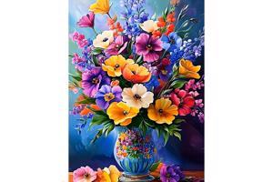50x40cm Diamond painting bloemen (vierkant) nr 51