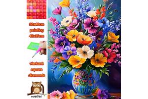 50x40cm Diamond painting bloemen (vierkant) nr 51