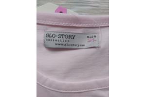 Glo-story T-shirt roze watermeloen glitter 104