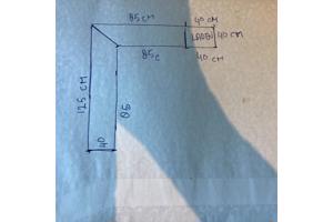 Stelling ( hoek)  formaat 125bij 125 cm met 4 laden