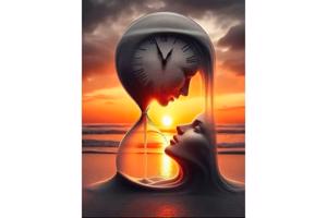 nr 36 Diamond Painting zandloper kunst 50x40cm (vierkant)