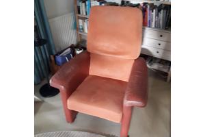 Leren fauteuil, in standen te zetten