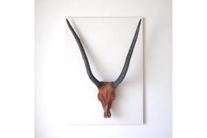 dierenkop bruin grijs 80x45x31cm